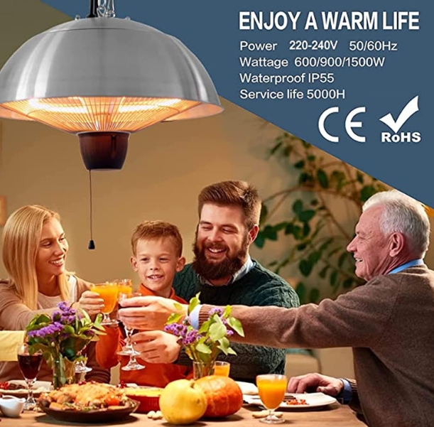 Ceiling heater for gazebo 1500W