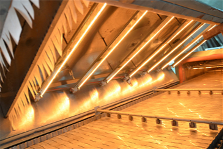 short wave heating tube for deck oven
